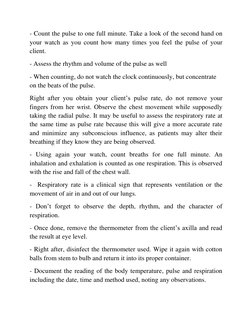 Vital Signs Return Demonstration Script | PDF | Breathing | Pulse
