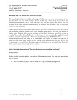 Don Mariano Marcos Memorial State University 
 
Educ 105 
Mid-La Union Campus 
 
Assessment of Learning I 
College of Educati