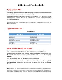Glide Record API Practice Guide | PDF | Databases | Sql