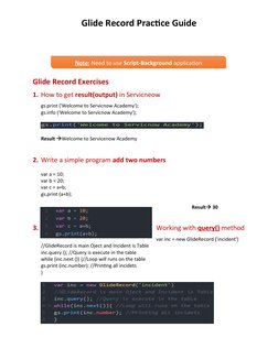 Glide Record API Practice Guide | PDF | Databases | Sql