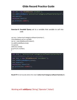 Glide Record API Practice Guide | PDF | Databases | Sql