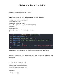 Glide Record API Practice Guide | PDF | Databases | Sql