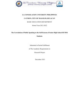 LA CONSOLACION UNIVERSITY PHILIPPINES 
CATMON, CITY OF MALOLOS, BULACAN
BASIC EDUCATION DEPARTMENT
School Year 2021-2022
The
