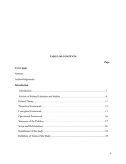 TABLE OF CONTENTS