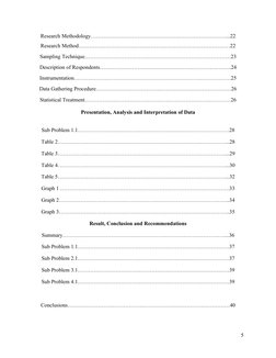 Research Methodology…………………………………………………………………...22
Research Method…………………………………………………………………………22
Sampling Technique…………………………