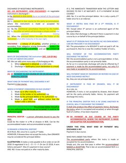 DISCHARGE OF NEGOTIABLE INSTRUMENTS 
SEC. 119. INSTRUMENT;  HOW  DISCHARGED.—A  negotiable 
instrument is discharged— 
(a) By