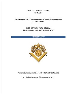 A.·.L.·.G.·.D.·.G.·.G.·.D.·.U.·.
A.·.L.·.G.·.D.·.G.·.G.·.D.·.U.·.
S.·.F.·.U.·.
S.·.F.·.U.·.
GRAN LOGIA DE COCHABAMBA
GRAN LOG