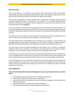 Office Administration Course Outline | PDF | Human Resources ...