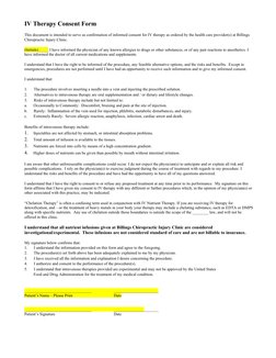 IV Therapy Informed Consent Form | PDF | Intravenous Therapy