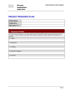 Project Resource Plan Template Guide | PDF | Business | Business Process