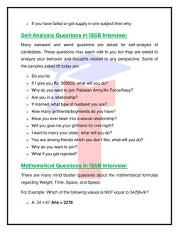 ISSB Interview Questions and Tips | PDF