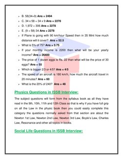 ISSB Interview Questions and Tips | PDF