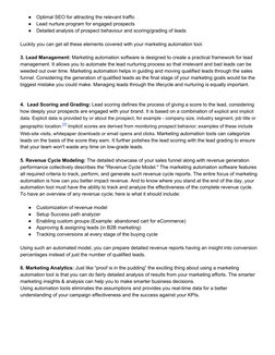 ●
Optimal SEO for attracting the relevant traffic 
●
Lead nurture program for engaged prospects 
●
Detailed analysis of prosp