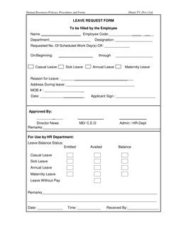 Leave Without Pay Form.pdf Leave Application | PDF
