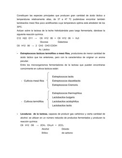 Constituyen  las  especies  principales  que  producen  gran  cantidad  de  ácido  láctico  a
temperaturas  relativamente  al