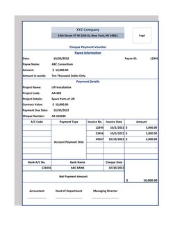 Cheque Payment Voucher Template | PDF | Payments | Cheque