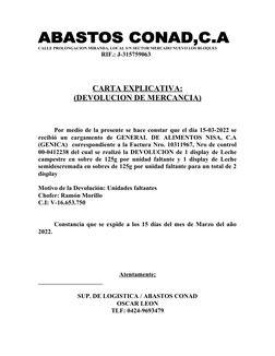 CALLE PROLONGACION MIRANDA, LOCAL S/N SECTOR MERCADO NUEVO LOS BLOQUES
                                        RIF.: J-315759