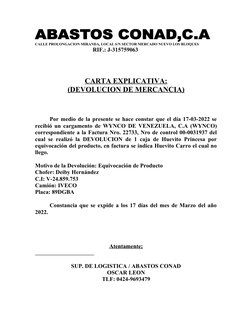 CALLE PROLONGACION MIRANDA, LOCAL S/N SECTOR MERCADO NUEVO LOS BLOQUES
                                        RIF.: J-315759