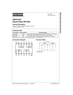 © 2000 Fairchild Semiconductor Corporation
DS006361
www.fairchildsemi.com
June 1986
Revised March 2000
DM74LS32 Quad 2-Input