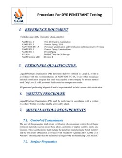 Dye Testing Inspection Form Dye Penetrant Testing Procedure | PDF | Physical Sciences | Materials