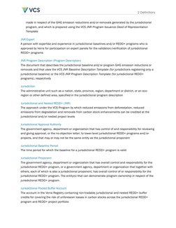 2 Definitions 
made in respect of the GHG emission reductions and/or removals generated by the jurisdictional 
program, and w