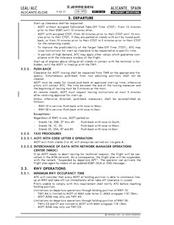ALICANTE, SPAIN
LEAL/ALC
ALICANTE-ELCHE
.AIRPORT.BRIEFING.
+ JEPPESEN
Start-up clearance shall be requested:
-
ACFT without a