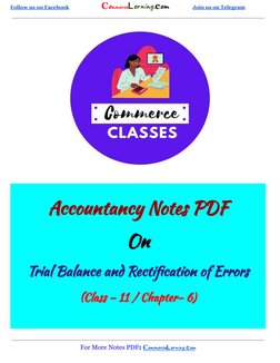 Class 11 Accountancy: Trial Balance Notes | PDF | Debits And Credits ...