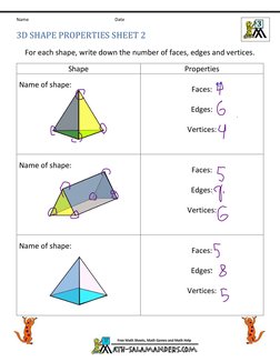 3D Shape Properties Worksheet | PDF | Teaching Methods & Materials