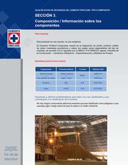 HOJA DE DATOS DE SEGURIDAD DEL CEMENTO PORTLAND  TIPO II COMPUESTO
F O - I R - 0 8
REEMPLAZA TODAS LAS 
VERSIONES ANTERIORES