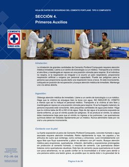 Página 6 de 24
HOJA DE DATOS DE SEGURIDAD DEL CEMENTO PORTLAND  TIPO II COMPUESTO
F O - I R - 0 8
REEMPLAZA TODAS LAS 
VERSIO