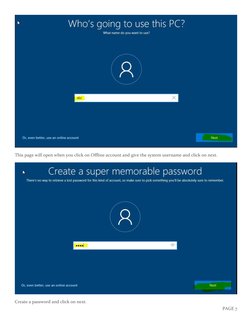 PAGE 7 
 
This page will open when you click on Offline account and give the system username and click on next. 
 
Create a p