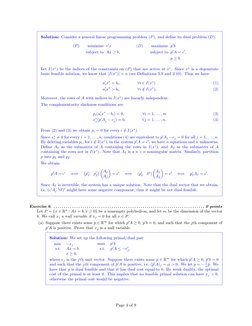 Solution: Consider a general linear programming problem (P), and deﬁne its dual problem (D).
(P)
minimize c′x
(D)
maximize p′