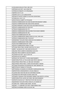 315 ALGEMA MOLEJO TRAS. MB 2220
316 PARAFUSO SEXT. AÇO 3/8X4 NC
317 PINO DE ENGATE 1 X 5 POLEGADA
318 PINO 3/4 X 5.1/2
319 PI
