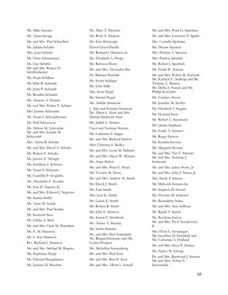  
10 
 
Mr. Mike Sassana 
Mr. Adam Savage 
Mr. and Mrs. Paul Schaeflein 
Ms. Juliana Schafer 
Mrs. Joan Scheide 
Mr. Chris Sc