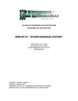 Storm Drainage System Specifications | PDF | Storm Drain | Plumbing