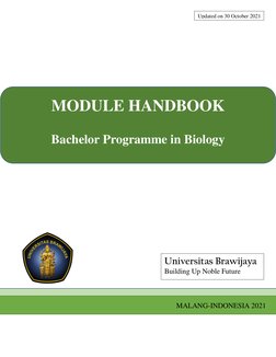 MODULE HANDBOOK 
 
Bachelor Programme in Biology 
 
(
Universitas Brawijaya 
Building Up Noble Future 
MALANG-INDONES