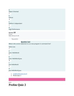 ITE6104 Computer Programming 2 PRELIM TO FINAL QUIZ | PDF | Class ...