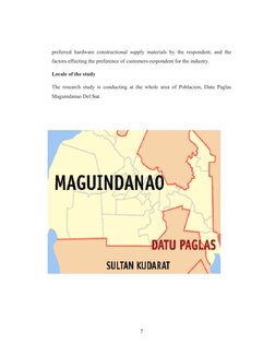preferred hardware constructional supply materials by the respondent, and the
factors effecting the preference of customers-r
