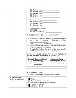 Barangay Assembly Program Template 2023 | PDF