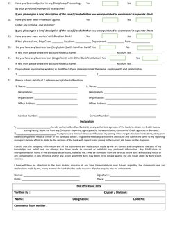 Job Declaration Form | PDF | Credit Bureau | Banks