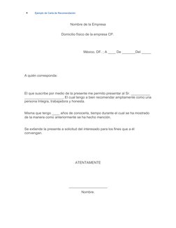 •
Ejemplo de Carta de Recomendación (http://ayuda.fotopex.com/documentos/ejemplo-de-carta-de-recomendacion/)
Nombre de la Emp