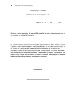 •
Ejemplo de Carta de Recomendación (http://ayuda.fotopex.com/documentos/ejemplo-de-carta-de-recomendacion/)
Nombre de la Emp
