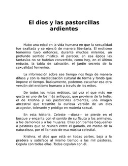 El dios y las pastorcillas
ardientes
 
Hubo una edad en la vida humana en que la sexualidad
fue exaltada y se ejerció de mane