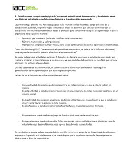 3. Establezca una ruta psicopedagógica del proceso de adquisición de la numeración y los símbolos desde 
una lógica de e