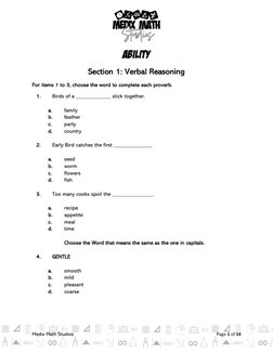 Grade 6 Ability Test Workbook | PDF