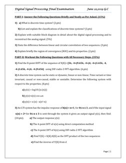 Digital Signal Processing Exam Questions | PDF | Teaching Methods ...