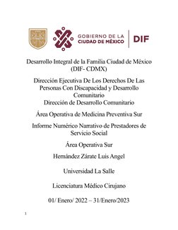 Desarrollo Integral de la Familia Ciudad de México
(DIF- CDMX)
Dirección Ejecutiva De Los Derechos De Las
Personas Con Discap
