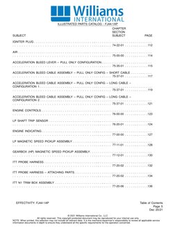 ILLUSTRATED PARTS CATALOG - FJ44-1AP
SUBJECT
CHAPTER
SECTION
SUBJECT
PAGE
IGNITER PLUG . . . . . . . . . . . . . . . . . . .
