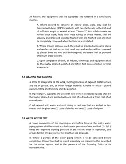 All fixtures and equipment shall be supported and fattened in a satisfactory
manner. 
A. Where secured to concrete on hollow