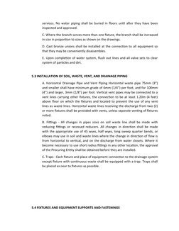 services. No water piping shall be buried in floors until after they have been
inspected and approved. 
C. Where the branch s